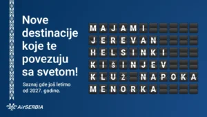 Novih šest destinacija Er Srbije u 2027.